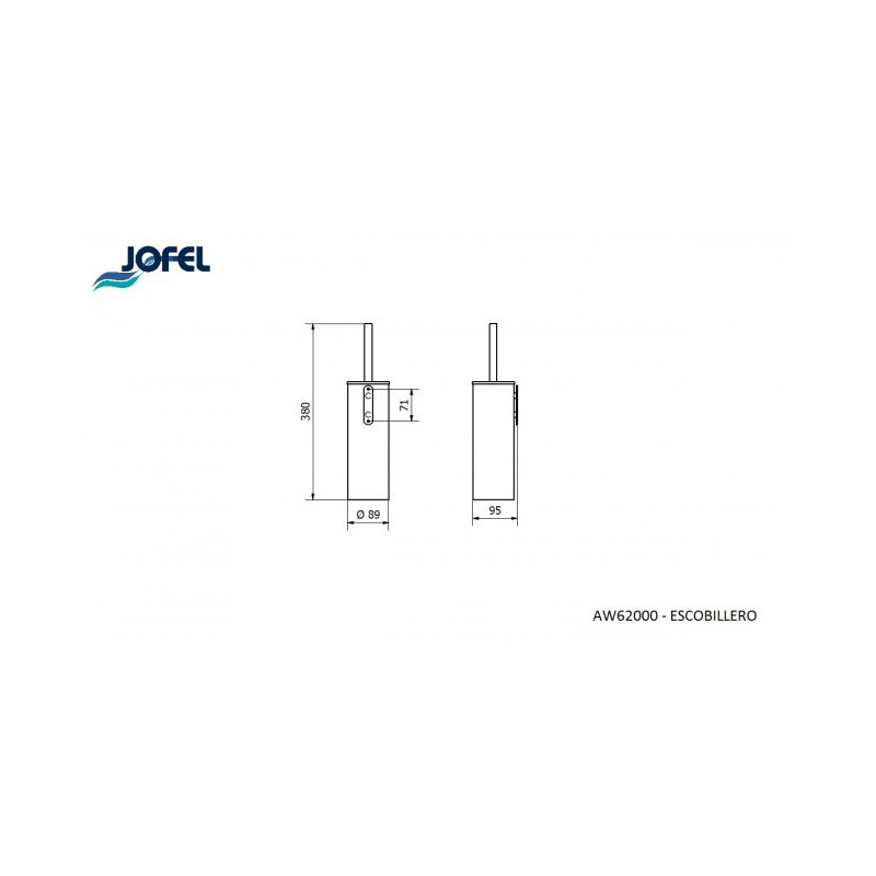 Щітка для унітаза Jofel настінна, матова AW62000
