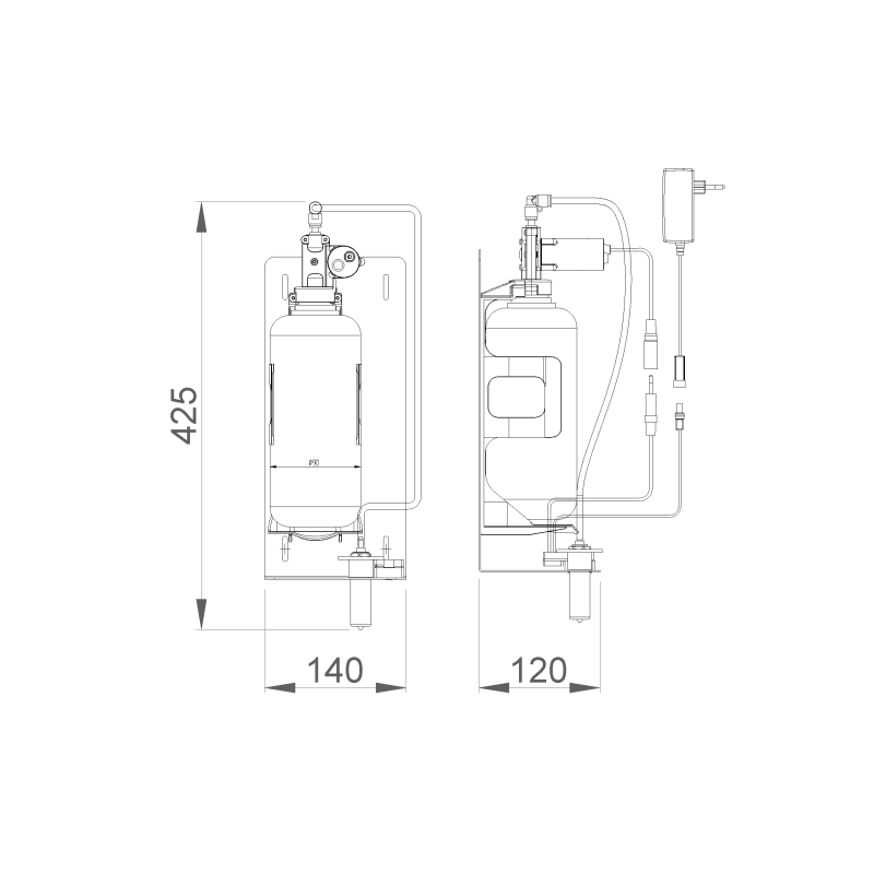 Сенсорний дозатор для рідкого мила прихований за дзеркалом NOFER 03107.B