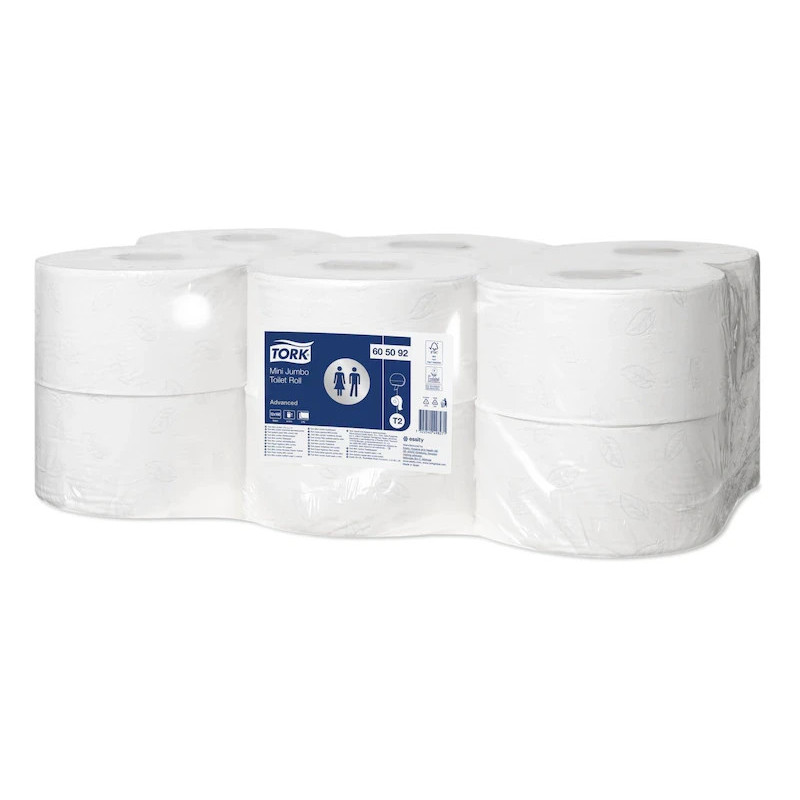Туалетний папір у міні рулонах Tork (Advanced) джамбо 160 м. 2 сл. 605092