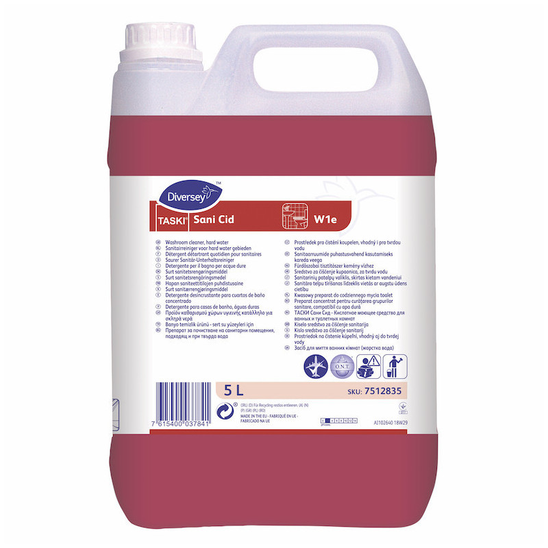 Засіб для догляду за сантехнікою та поверхнями в гігієнічній зоні Diversey TASKI Sani Cid, 5 л
