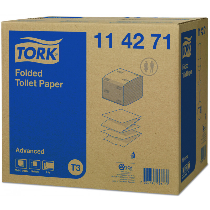 Туалетний папір Tork (Advanced) листовий 252 аркуші 2 с., Великобританія 114277