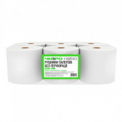 Рушники в рулонах ЧОРАРО, білі, 2 шари, 120 м, 1 рулон 118510