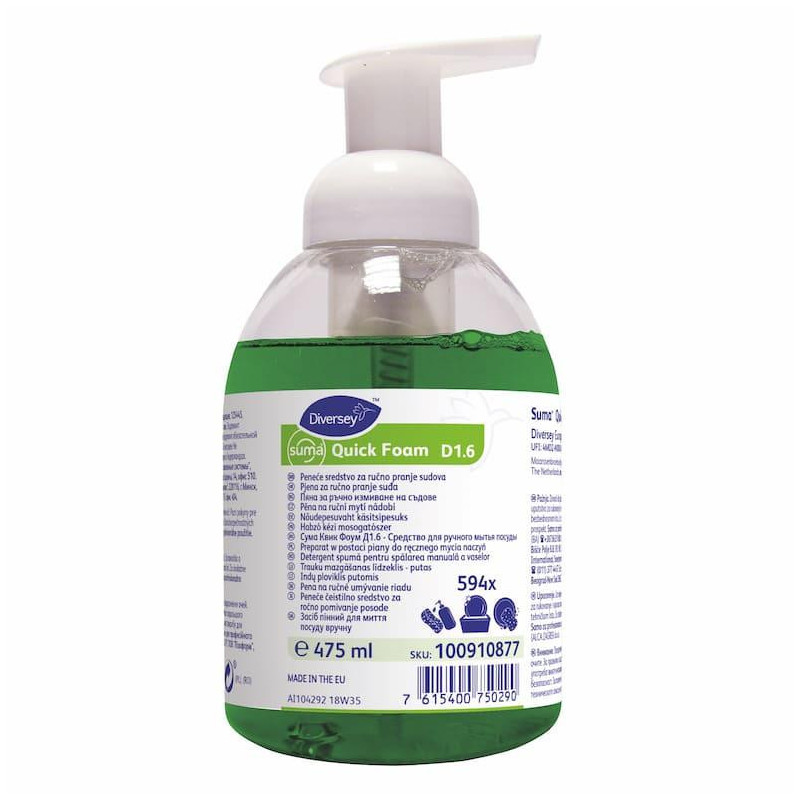Засіб для замочування та ручного миття посуду Diversey Suma Quick Foam D1.6, 475 мл