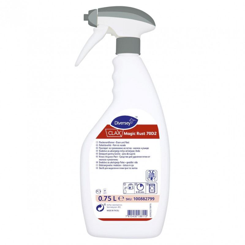 Засіб для видалення плям від заліза та іржі Diversey Clax Magic Rust 70D2, 750 мл