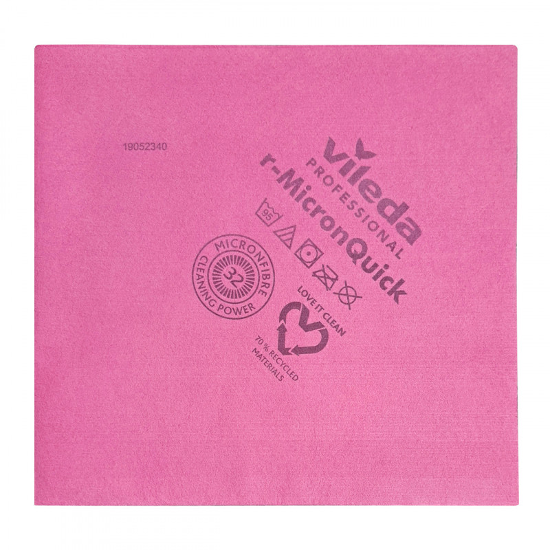 Серветка з мікроволокна Vileda Professional р-МікронКвік для прибирання, червона, 40x38 см, 1 шт