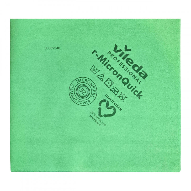 Серветка з мікроволокна Vileda Professional р-МікронКвік для прибирання, зелена, 40x38 см, 1 шт