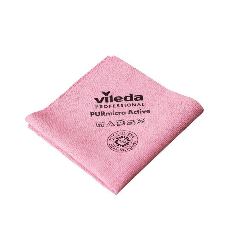 Серветка для прибирання Vileda Professional ПурМікро Ектів, червона, 38x35 см, 1 шт