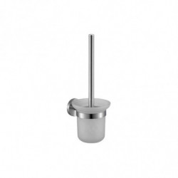 Щітка для унітаза Nofer настінна зі скляною склянкою (16857.S)