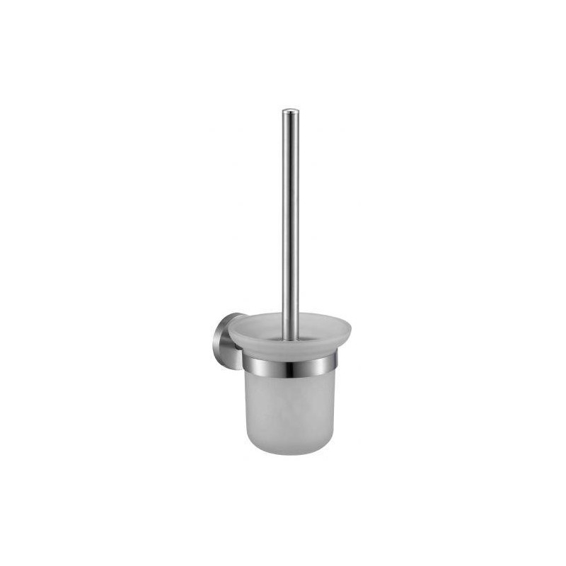 Щітка для унітаза Nofer настінна зі скляною склянкою (16857.S)