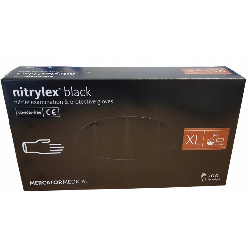 Рукавиці чорні Nitrylex Black нітрилові неопудрені XL RD30104005