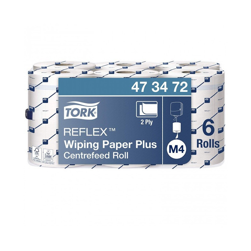 Паперові рушники в рулоні Tork Reflex Plus з центральною витяжкою 473472