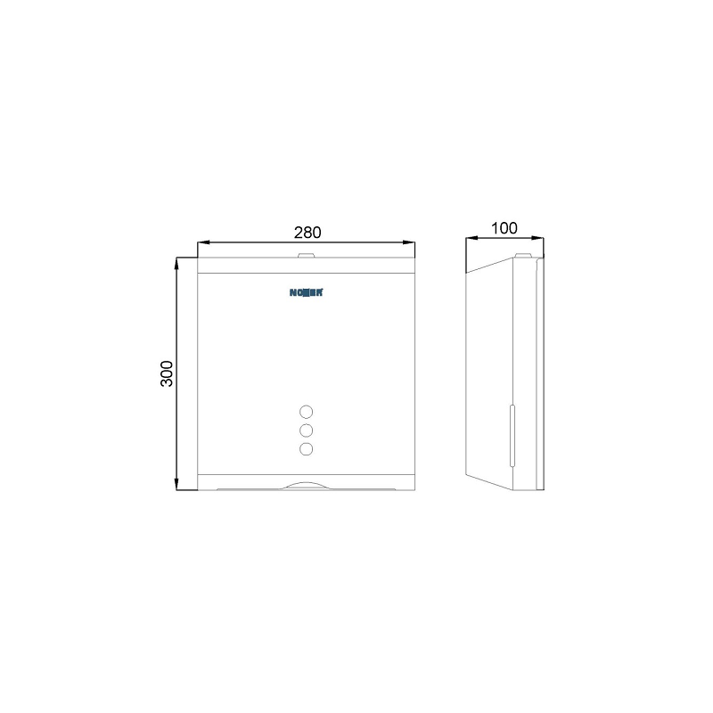 ГЛЯНЦІВИЙ ДИСПЕНСЕР ДЛЯ БУМАЖНИХ ПЛАТЕЦЬ З НЕРЖУВАЛЬНИЙ СТАЛІ NOFER 04006.В