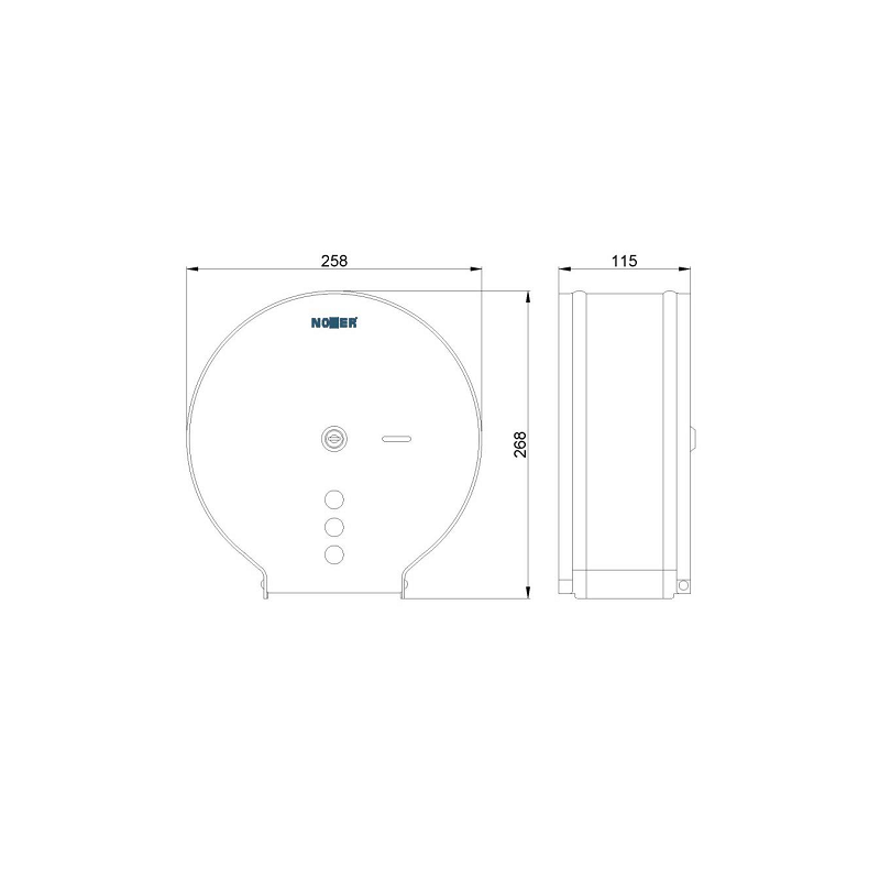 ХРУГИЙ БІЛИЙ ДИСПЕНСЕР З СТАЛІ ДЛЯ ТУАЛІТНОЇ БУМАГІ NOFER 05006.W