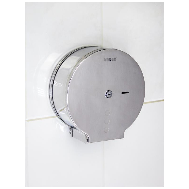 КРУГОВИЙ ГЛЯНЦЕВИЙ ДИСПЕНСЕР З НЕРЖУВАЛЬНИЙ СТАЛІ ДЛЯ ТУАЛІТНОЇ БАМАГІ NOFER 05006.В
