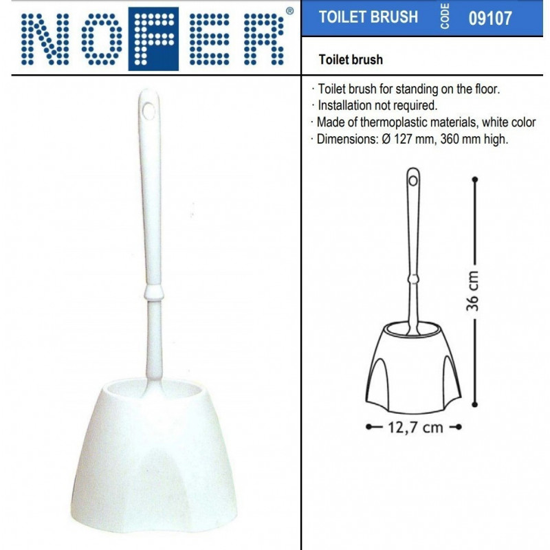 Туалетний йоржик для унітаза Nofer Classic 09107.W