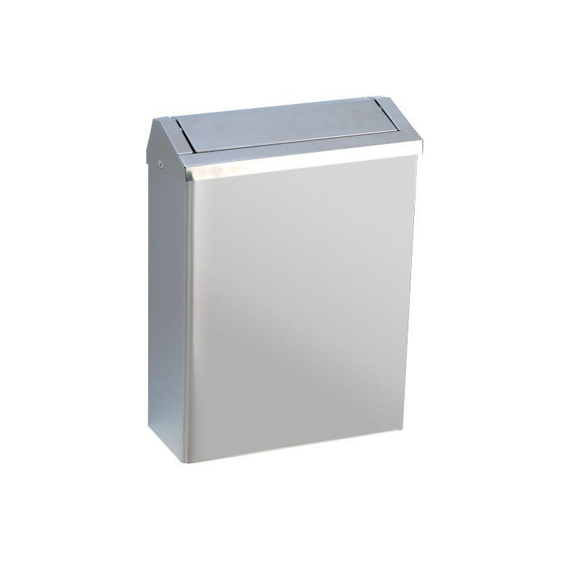 НАСТІННИЙ КОНТЕЙНЕР ДЛЯ МУСОВА ІЗ НЕРЖУВАЛЬНИЙ СТАЛІ З КРИШКОЮ І ЗАМКОМ НА 23 ЛІТРА NOFER 14079.S