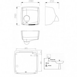 Сушарка для рук Nofer Windflow 01151.B