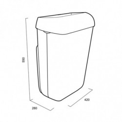 Кошик для сміття Katrin 50 літрів білий 91912