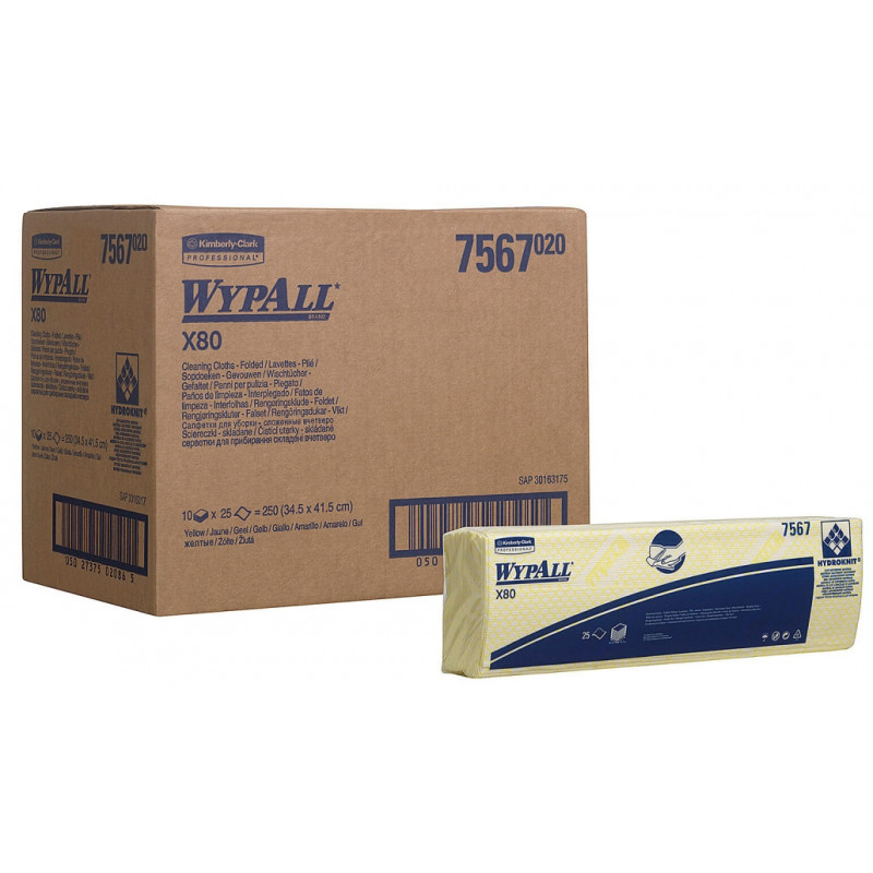 Нетканий матеріал у серветках Kimberly-Clark WypAll жовтого кольору 7567