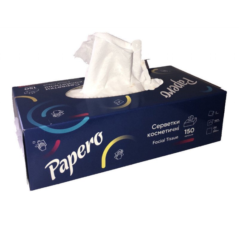 Серветки косметичні для обличчя, 150 аркушів у пакованні