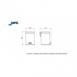 Урна металева на 12 літрів Jofel з педаллю та внутрішнім відром AL72012C