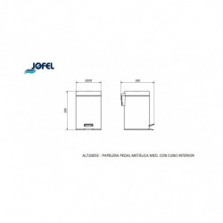 Урна металева на 5 літрів Jofel з педаллю та внутрішнім відром AL72005C