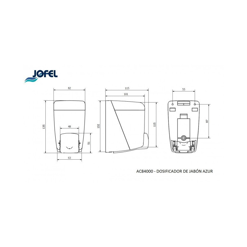 Дозатор для рідкого мила Jofel чорно білого кольору