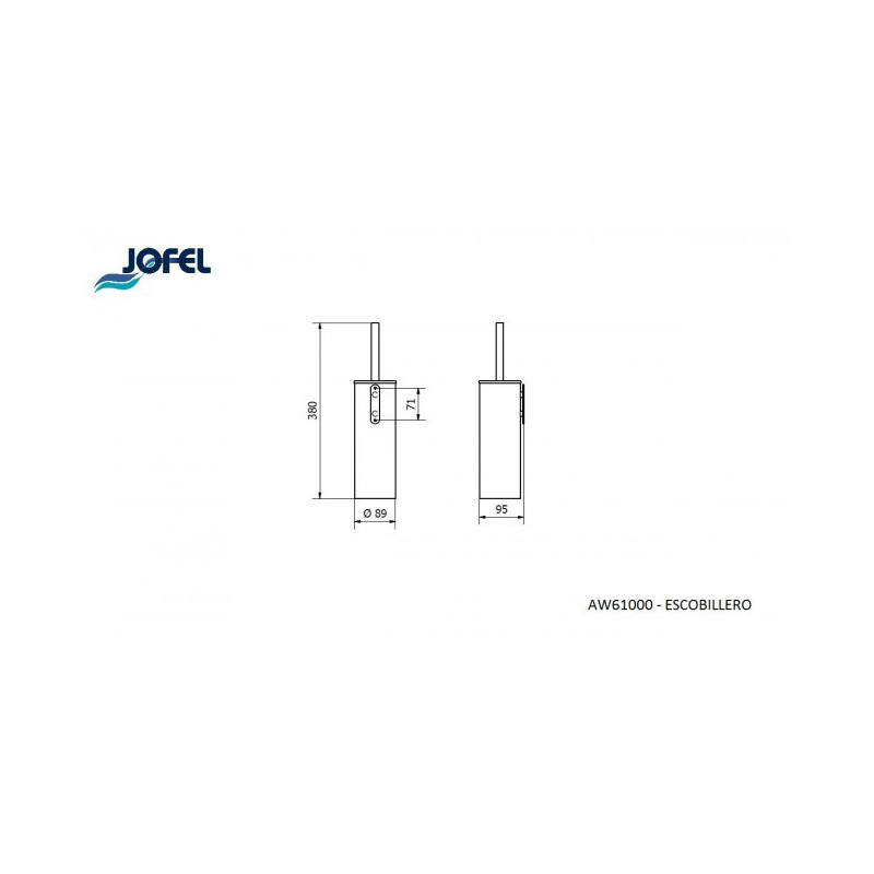 Щітка для унітаза Jofel настінна, глянсова AW61000